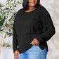Basic Bae Full Size Ribbed Round Neck Slit Knit Top
