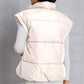 Zip Up Turtleneck Pocketed Vest Coat
