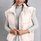 Zip Up Turtleneck Pocketed Vest Coat