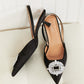 WeeBoo Glam and Go Rhinestone Buckle Sling-Backs
