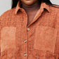 Davi & Dani Full Size Button-Up Spliced Lace Shacket