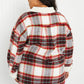 Davi & Dani Fresh Fall Vibes Full Size Plaid Button Down Jacket with Teddy Trim