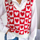 Two-Tone Heart Pattern Sweater Vest