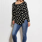 CY Fashion Polka Dot Party Full Size Bell Sleeve Blouse