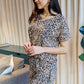 Zenana Full Size Leopard V-Neck Top and Drawstring Shorts Lounge Set