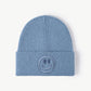 Smiley Face Rib-Knit Beanie