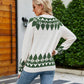 Cozy Vision Printed Raglan Sleeve Ribbed Trim Sweater