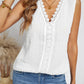 Swiss Dot Lace Detail Plunge Tank