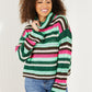 Davi & Dani Midwest Full Size Striped Turtleneck Sweater
