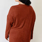 Basic Bae Full Size Ribbed Half Button Long Sleeve High-Low T-Shirt