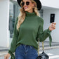 Tie-Cuff Raglan Sleeve Turtleneck Sweater