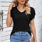 V-Neck Twisted Short Sleeve T-Shirt