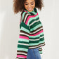 Davi & Dani Midwest Full Size Striped Turtleneck Sweater