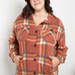 Zenana Pumpkin Spice Full Size Plaid Shacket in Rust