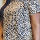 Zenana Full Size Leopard V-Neck Top and Drawstring Shorts Lounge Set
