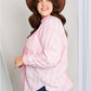Davi & Dani Full Size Striped Color Block Curved Hem Shirt