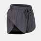 Two-Tone Drawstring Waist Faux Layered Athletic Shorts