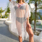 Contrast V-Neck Sheer Cover Up