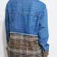 CY Fashion Porch Views Full Size Plaid Spliced Denim Jacket