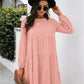 Balloon Sleeve Keyhole Tiered Dress
