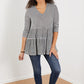 Doe & Rae Full of Love Full Size Striped Tiered Top