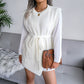 Tie-Waist Sleeveless Side Slit Sweater Vest