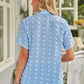 Swiss Dot Collar Short Sleeve Shirt